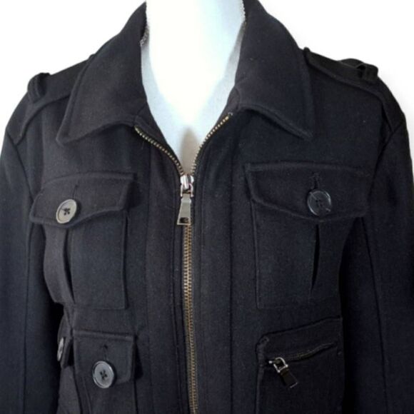 I.N.C. BLACK WOOL COAT SZ.M EUC. - Picture 2 of 9